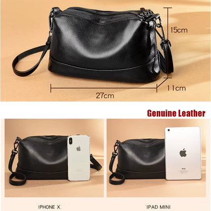 Genuine Leather Crossbody Bags for Women 2024 Trend Hand Bag Women'S Branded Trending Shoulder Casual Black Handbags