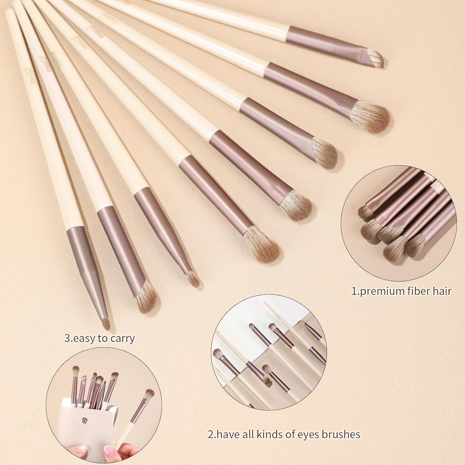 Eyeshadow Makeup Brush Set 8Pcs Eye Makeup Brushes Set Premium Synthetic Makeup Brushes Eyebrow Eyeliner Blending Brushes