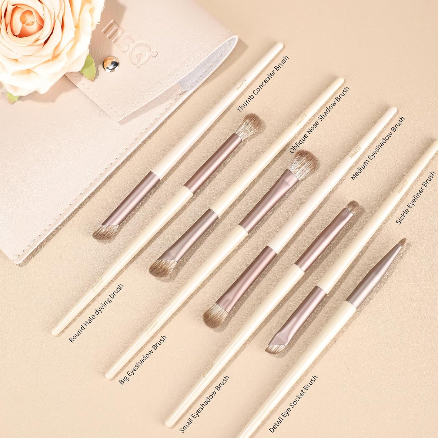 Eyeshadow Makeup Brush Set 8Pcs Eye Makeup Brushes Set Premium Synthetic Makeup Brushes Eyebrow Eyeliner Blending Brushes