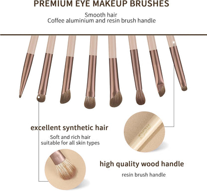 Eyeshadow Makeup Brush Set 8Pcs Eye Makeup Brushes Set Premium Synthetic Makeup Brushes Eyebrow Eyeliner Blending Brushes