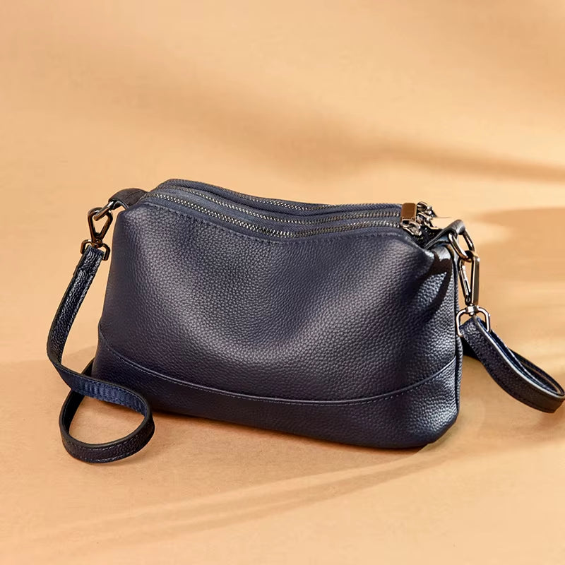 Genuine Leather Crossbody Bags for Women 2024 Trend Hand Bag Women'S Branded Trending Shoulder Casual Black Handbags