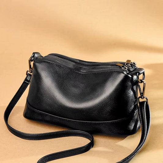 Genuine Leather Crossbody Bags for Women 2024 Trend Hand Bag Women'S Branded Trending Shoulder Casual Black Handbags